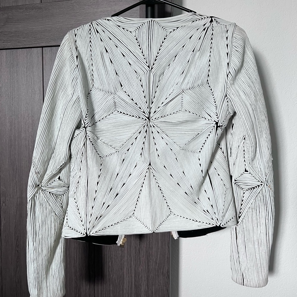 Versace White Leather Jacket - image 7